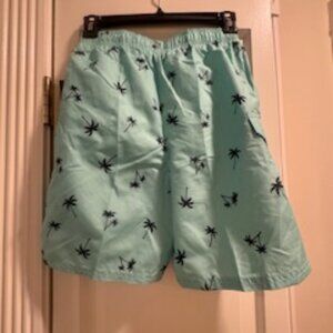 Boys Swim trunks Green with Palm Trees